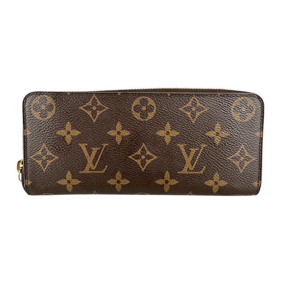 Louis Vuitton Round Zip Long Wallet Monogram Portefeuille Clemence Canvas Brown